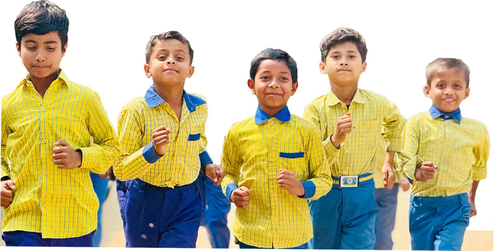Students in yellow uniforms at Little Angels Academy